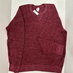 GAP Mens Sz XXL Red Raglan Long Sleeve Waffle Pullover Lumberjack Sweater Shirt